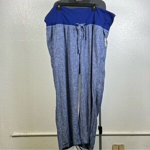 Old Navy Blue Maternity Linen Pants